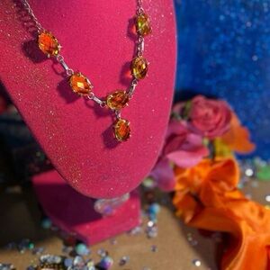 Elegant Orange Gemstone Necklace